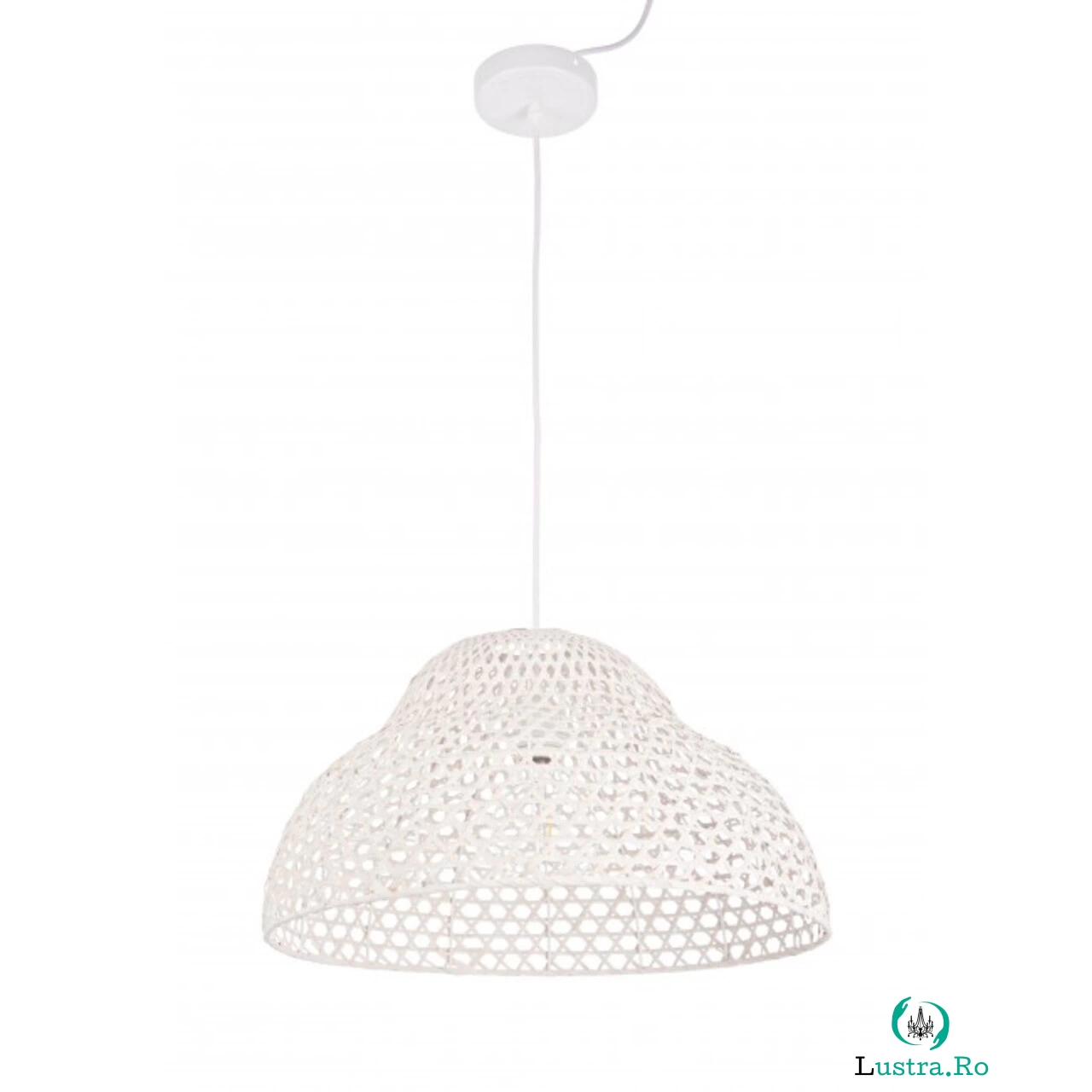 Lustra, Astro White, Bizzotto, 50x27 cm, 1 x E27, 40W, metal/bambus
