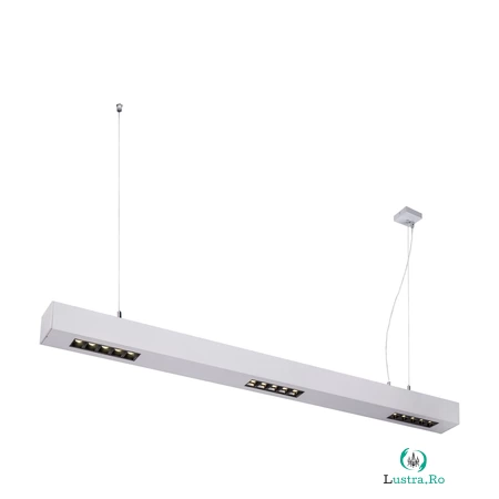 Lampa suspendata, lustra Q-LINE ® pandantiv, cu LED-uri de culoare gri deschis pandantiv interior, 1m, BAP, argint, 4000K,