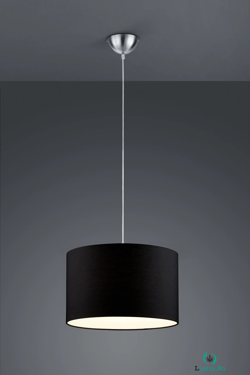 Lustra Hotel, TRIO, 40x150 cm, 60W, 1x E27, metal/textil, negru/argintiu la 289.00 lei ron