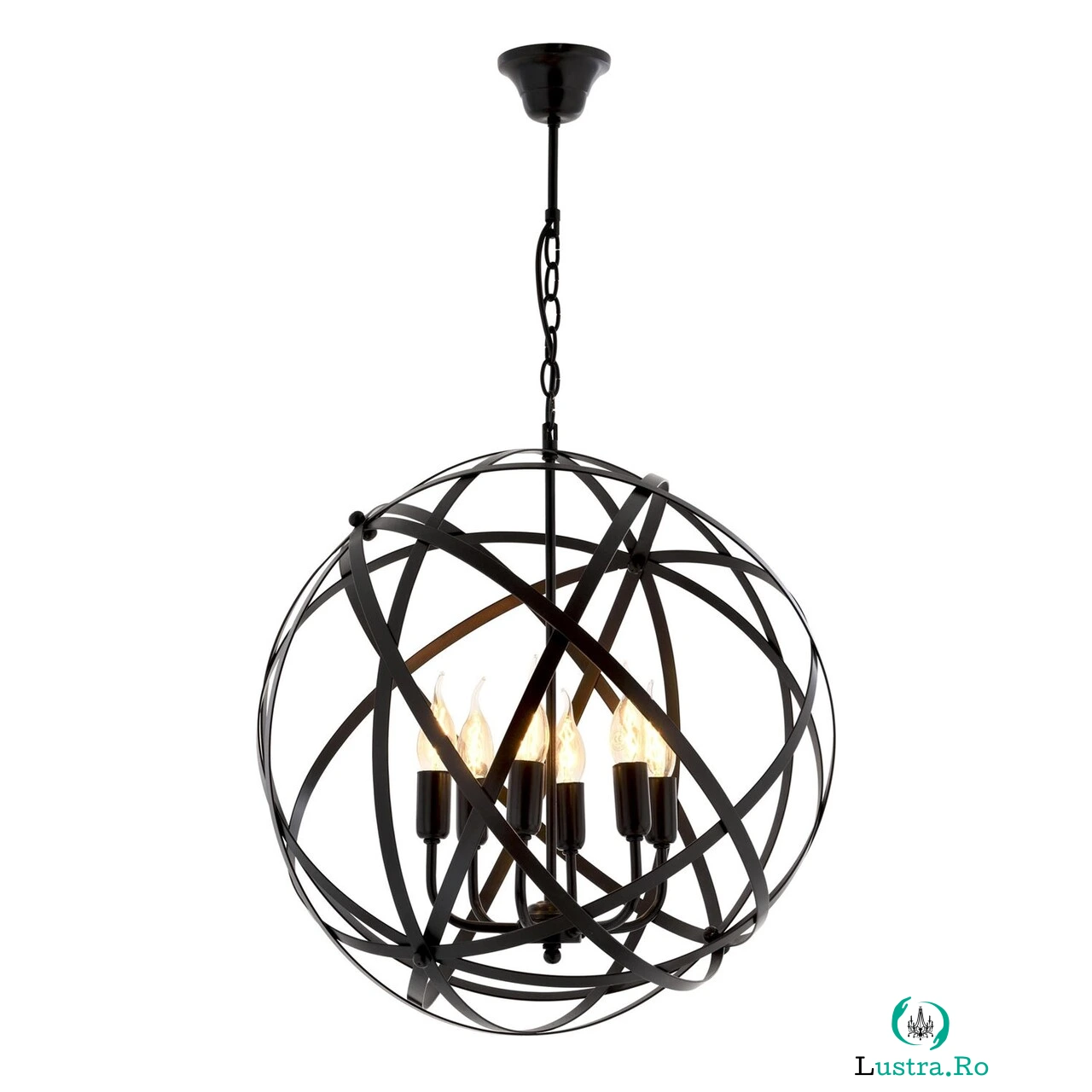 Lustra, AV-4183-6BSY, Avonni, 50 x 90 cm, 6 x E14, 40W, negru la 1,084.00 lei ron