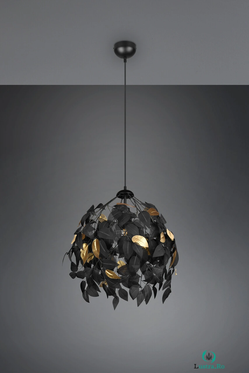 Candelabru Leavy, RL, 38x150 cm, 28W, 1x E27, metal, negru mat/auriu