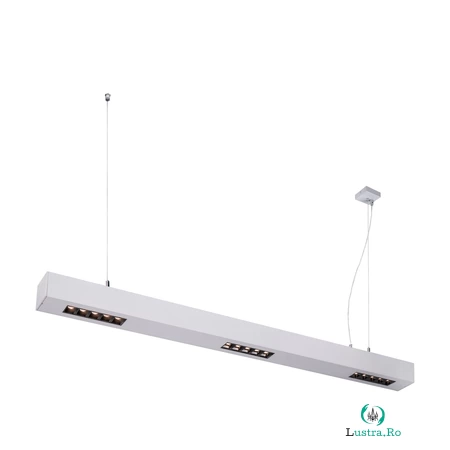 Lampa suspendata, lustra Q-LINE ® pandantiv, cu LED-uri de culoare gri deschis pandantiv interior, 1m, BAP, argint, 3000K,