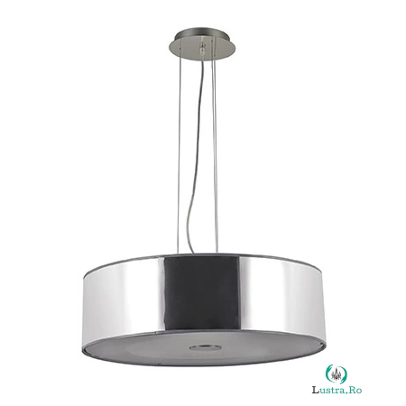 Lustra Woody, 4 becuri, dulie E27, D:500 mm, H:300/1100 mm, Crom la 767.54 lei ron