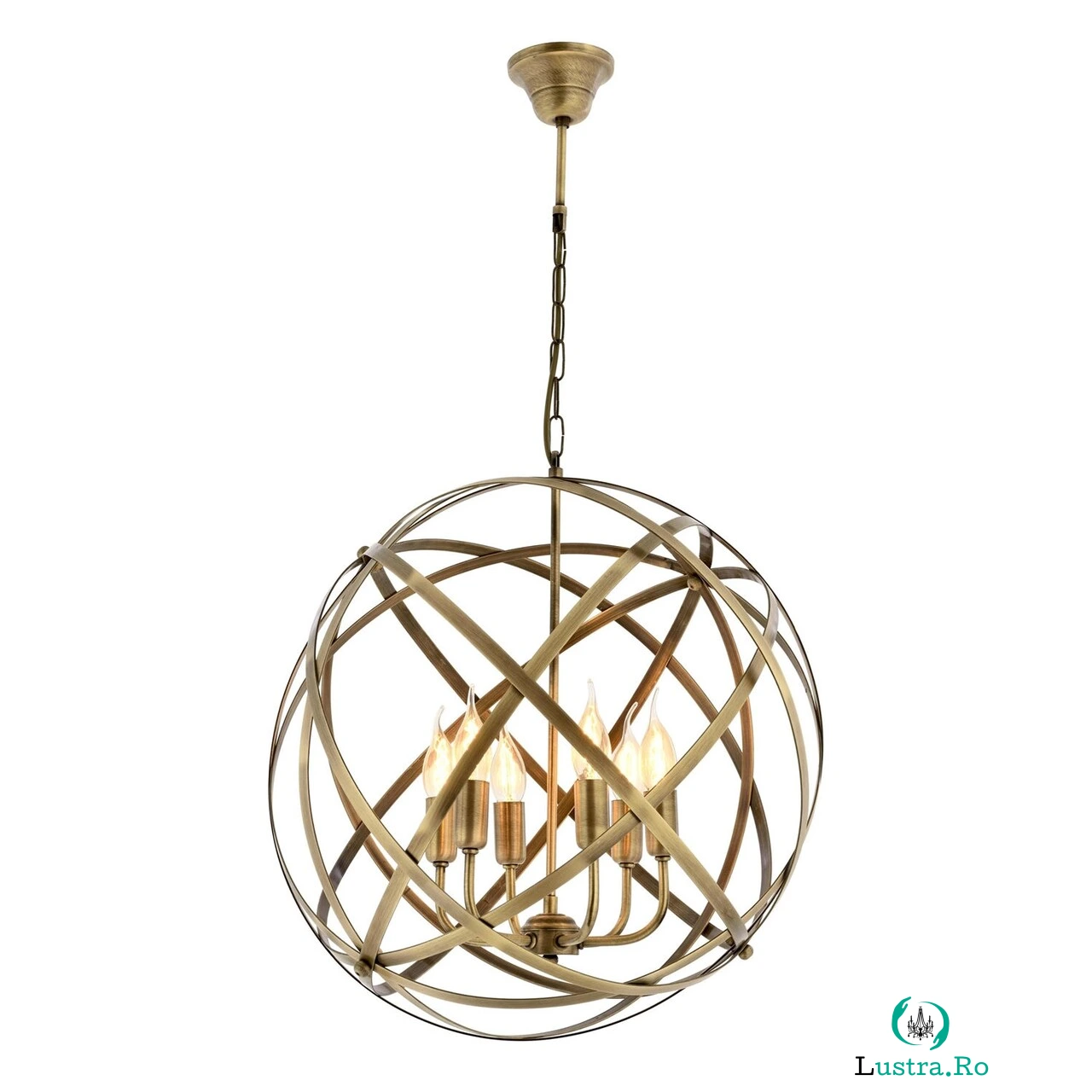 Lustra, AV-4183-6E, Avonni, 50 x 90 cm, 6 x E14, 40W, aramiu antic