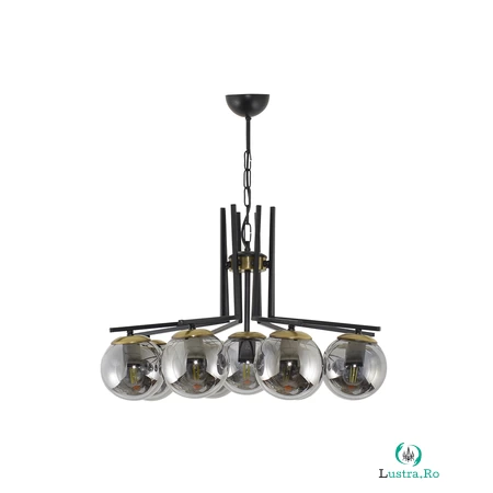 Lustra Ozlem 7XE27, negru auriu, Oktay