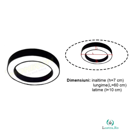 Led – Lustra 1154 – 48w/6400k – negru (600x100x70mm) la 238.95 lei ron