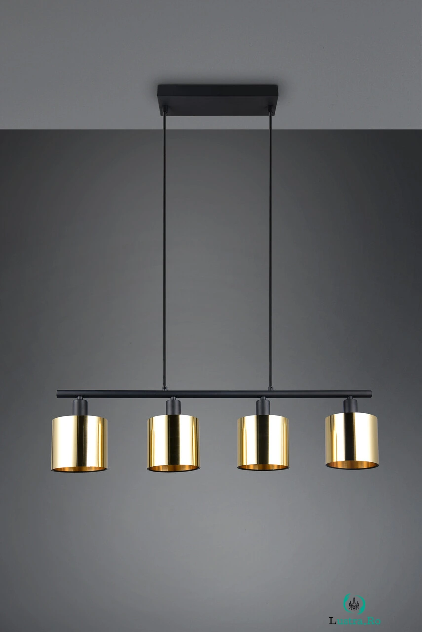 Lustra Jason, RL, 75x12x150 cm, 10W, 4x E14, metal, auriu la 436.00 lei ron